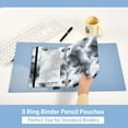 thumbnail image 5 of 2 Pack Pencil Pouch for 3 Ring Binder Smooth Zipper Folders with Pockets Clear Window Pencil Case Rolling Cloud Marble, 5 of 6