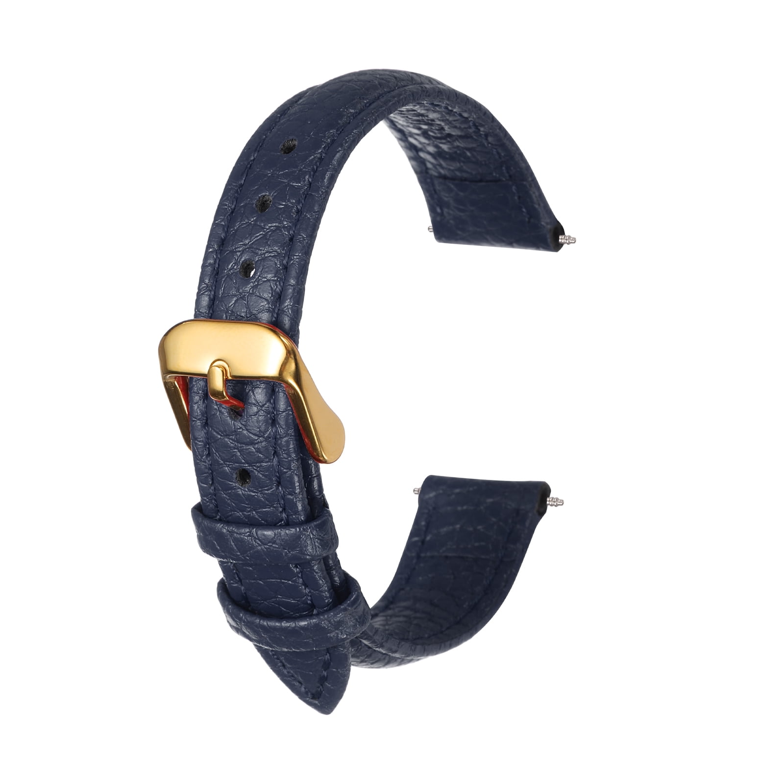 Uxcell Leather Watch Band 16mm Vintage Textured Padded Leather Watch Strap Quick Release Replacement Wristband with Stainless Steel Pin Buckle for Men and Women, Blue