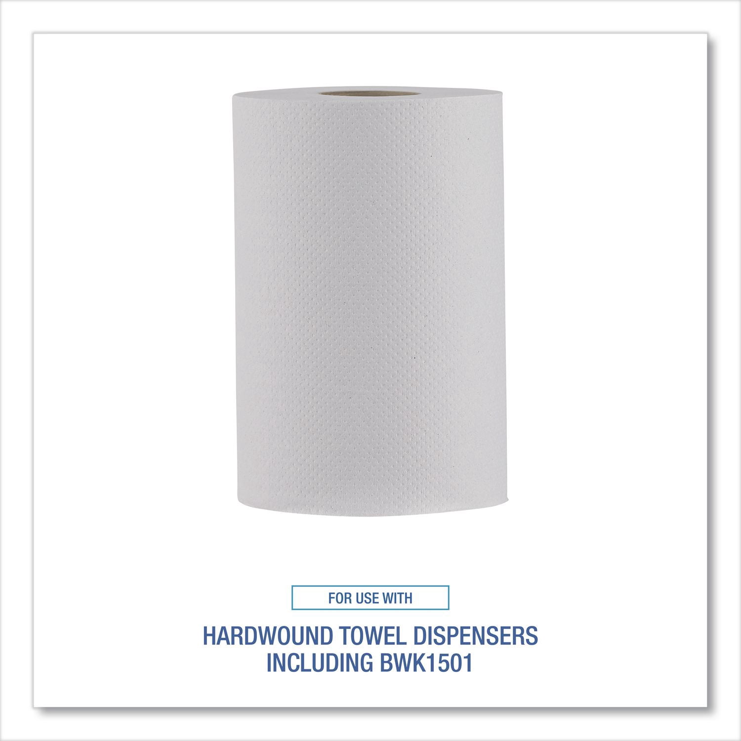 Boardwalk Hardwound Commercial Paper Towels, 1-Ply, 8" x 350 ft, 12 Rolls, White