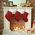 thumbnail image 6 of Coolnut 1 PCS Christmas Stocking Red Petals Big Warm 17.7 x 12 Inch Hanging Xmas Stockings Decoration for Family Holiday Party Ornaments Decor Fireplace, 6 of 7