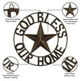 thumbnail image 3 of 14" Metal Barn Star Western Home Wall Decor Antique Circle Dark Brown Texas Lone Star with Letters God Bless Our Home, 3 of 7