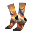 thumbnail image 1 of Fotbe Rainbow Sunset Cloud White Horse Calcetas Largas con Estampado para Hombre y Mujer – Calcetas de Compresión Transpirables y Elásticas, Viajar y Uso Diario Talla 5-11, 1 of 6