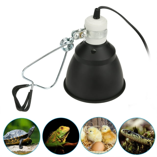 Heat Lamp Holder For Reptile Terrarium With 360 Degree Rotatable UVA / UVB Bulb