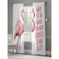 thumbnail image 4 of Pink Flamingo Sheer Curtains 108 Inch Length 2 Panels Set for Living Room/Bedroom, Summer Animal Gradient Watercolor Semi Curtain Sheers Drapes Rod Pocket Curtains Window Treatment Set 52''x108''x2, 4 of 7