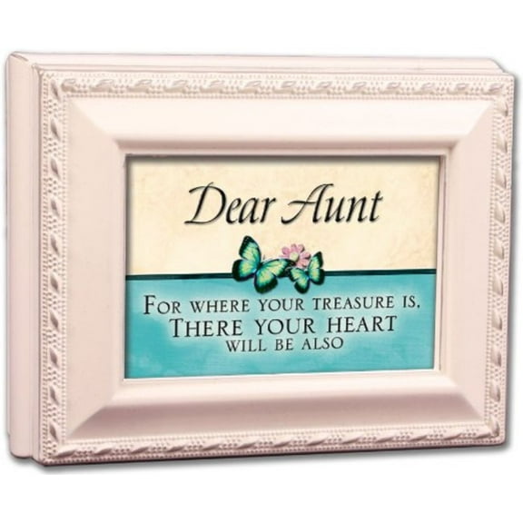 Aunt Cottage Garden Ivory Tiny Square Treasure Box