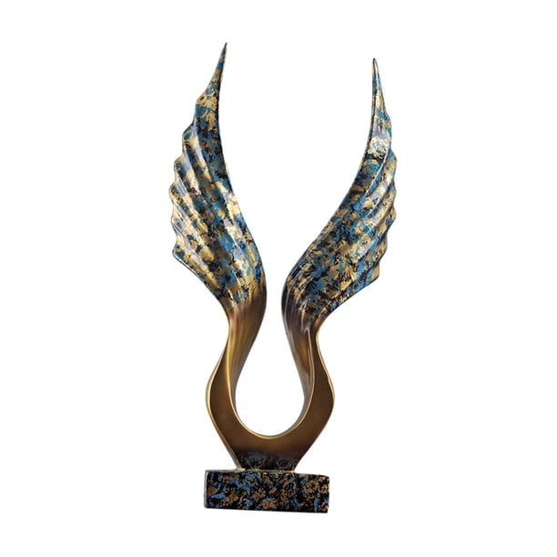 Estatua de ala moderna de resina, adorno de mesa, decoración hecha a mano para el hogar. Estilo A