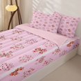 thumbnail image 3 of Homewish Cute Pet Paws Zipper Full Size Comforter Sets with Fitted Sheet and 2 Pillowcases For Kids,Pink Bow Knot Zipper Bedding Set For Girls,Pink Reversible,4 Pieces, 3 of 7