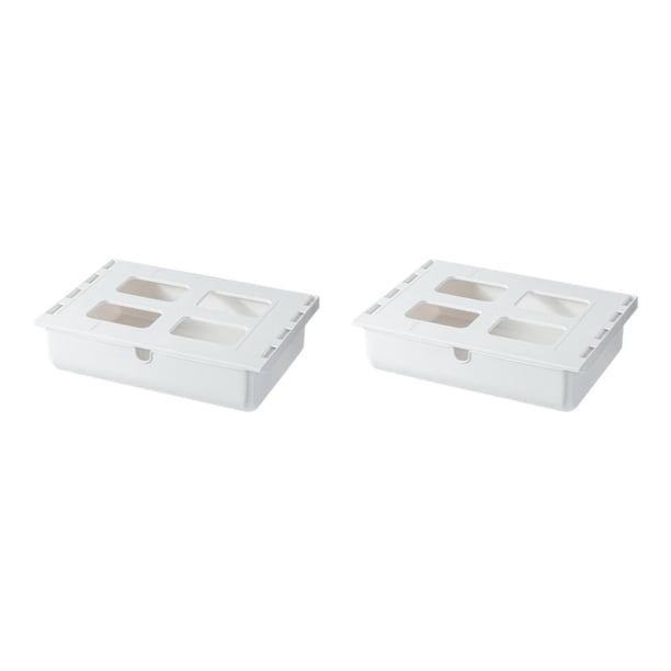 Moyic Cajón de almacenamiento oculto Caja organizadora duradera y elegante Amplia gama de usos Escritorio Almacenamiento oculto blanco 33 * blanco 33*23.5*8.5 cm 2Conjunto
