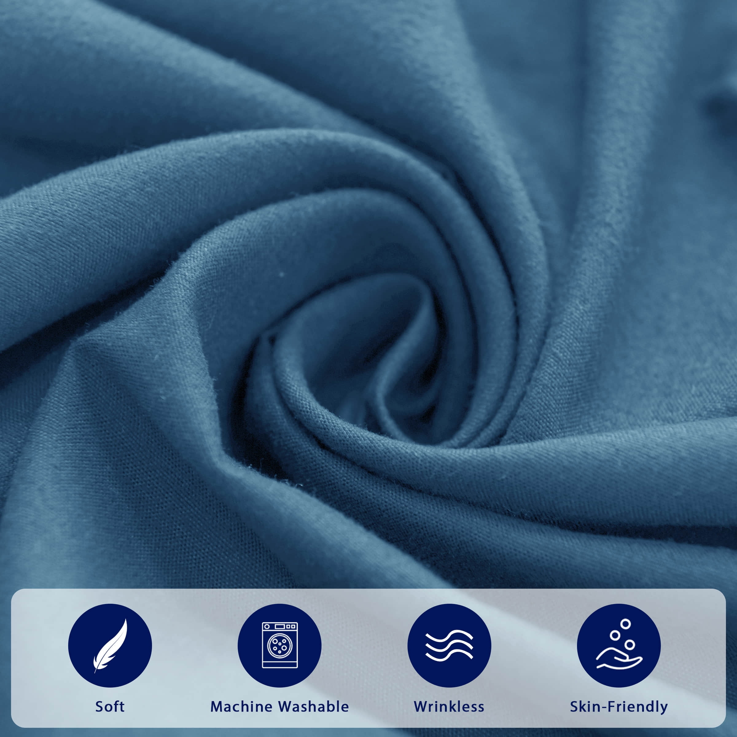 Subrtex Bed Skirt Wrap-Around Dust Ruffle Elastic 16 Inch Bed Cover, Full, Peacock Blue