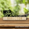 thumbnail image 3 of Craftnamesign Custom Wooden Welding US Flag Desk Name Plate, Welder Metal Nameplate for desk, 3 of 5