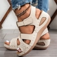 thumbnail image 5 of YOUYEDIAN Orthopedic Sandals for Women Arch Support Flat Wedge Sandals Breathable Slip on Non Slip Beach Slippers Beach 2026 Orthopedic Shoes (White), 5 of 6