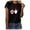 Black, variant on ICHUANYI Valentine's Day Fashion Tees Womans T-Shirt Causal Crew Neck Cute Print Shirts Short Sleeve Tops