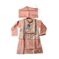 thumbnail image 2 of Peach Silk Traditional Kurta Pajama Set with Matching Vest, D6420, Cultural Wear, 2 of 7