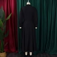 thumbnail image 5 of AURA Women’s Shirt Dress Turn Down Collar Puff Sleeve Long Sleeve Solid Color S XXXL, 5 of 7