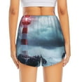 thumbnail image 2 of Lsque Lighthouse in a Stormy Sea Printed Women's Running Shorts with Liner Pockets,Elastic Quick Dry Workout Athletic Gym Yoga Shorts,Womens High Waist Shorts-XX-Large, 2 of 9
