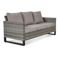 thumbnail image 4 of PARKWELL Outdoor 3-Seat Patio Sofa,All-Weather Wicker Rattan Couch Furniture with Gray Cushions,Gray Wicker, 4 of 10
