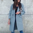thumbnail image 3 of Abrigo Informal De Longitud Midi, Chaqueta De Abrigo De Manga Larga A La Moda, Bolsillos Grandes Suaves Y Cálidos Para El Otoño ANGGREK Azul cielo S, 3 of 5