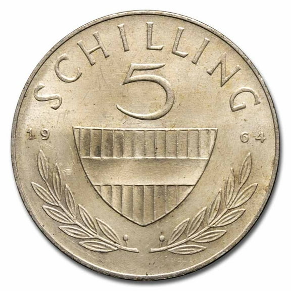 1960-1968 Austria Silver 5 Schilling AU/BU