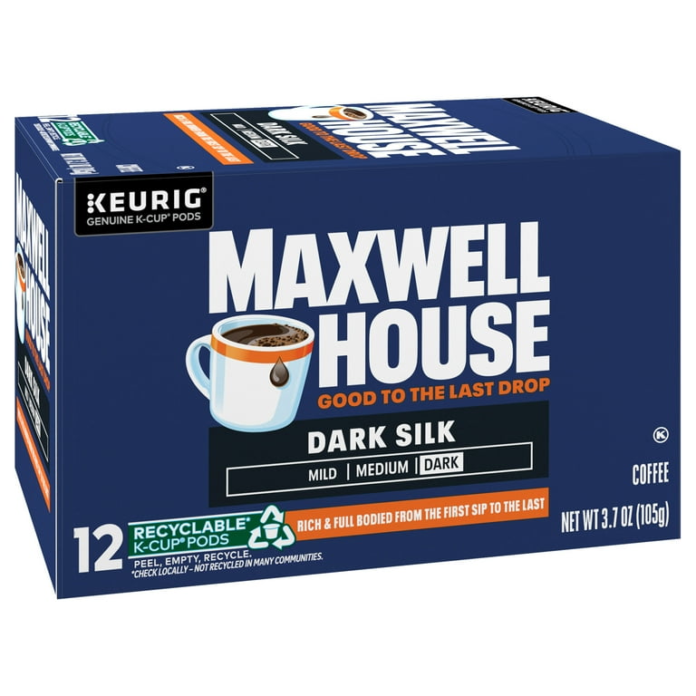 Maxwell House Dark Silk Dark Roast K Cup Coffee Pods 12 ct Box Walmart