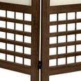 thumbnail image 3 of Oriental Furniture 5 1/2 ft. Tall Lattice Fabric Room Divider - Brown - 4 Panel, 3 of 3