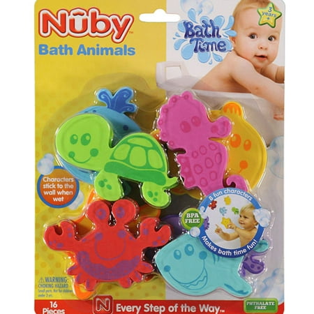 Nuby Bath Tub Animal Characters, 16 pc