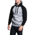 thumbnail image 3 of G-Style USA Men's Heavyweight Contrast Raglan Sleeve Fleece Pullover Hoodie Sweatshirt MH13112 - Heather Gray/Black - Large, 3 of 6