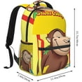 thumbnail image 2 of Curious George Anime Backpacks Canvas Backpack Cartoon Daypack Unisex Lightweight Bags for Office Travel, 2 of 7