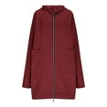 thumbnail image 4 of Mgmyaa Women's Fleece-Lined Hooded Jacket Long Coat Outerwear Casual Sports Winter Outerwear, 4 of 9