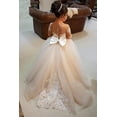thumbnail image 5 of Lace Embroidery Sheer Long Sleeves Kids Trailing Gowns, 5 of 5