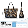 thumbnail image 4 of Lukts Fiery Skull Trio for Large Capacity Beach Travel Bag, Foldable Waterproof Beach Bag, Hand-held or Shoulder Reusable Grocery Bag for Men and Women, 4 of 7