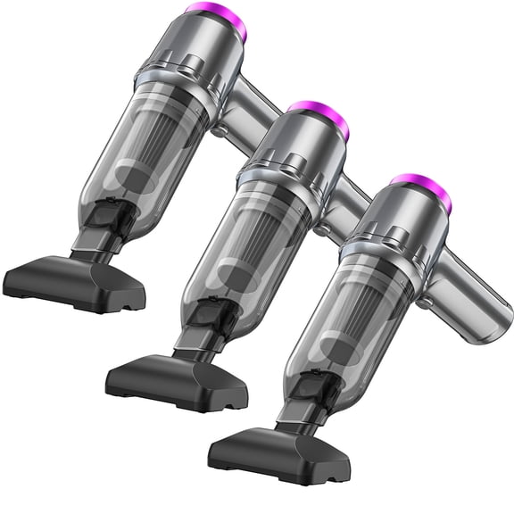 Loheer Car Vacuum Cleaner,3Pack 16000PA Portable Handheld Vacuum Cordless, with Brushless Motor, Grey