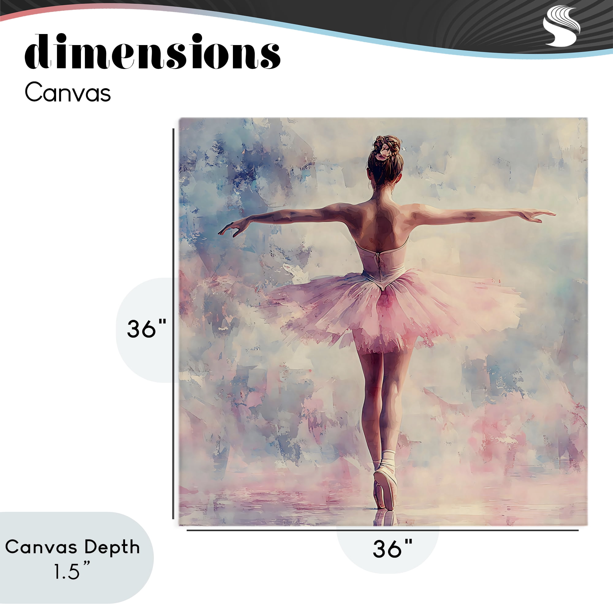 Stupell Industries Elegant Ballet Dancer in Motion Canvas Wall Art, design by Creative Studio