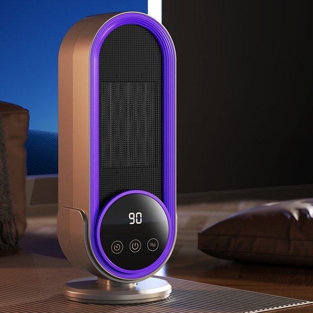BKER 2025 Remote Control Timing Space Heater 1200W Ceramic Portable Heater Energy Efficient Indoor Heater With Thermostat Remote Timer; Quiet Desk Operation; Overheat Defend