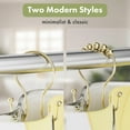 thumbnail image 5 of AmazerBath Shower Curtain Hooks Gold Shower Curtain Rings, Simple Double Hook Shower Curtain Hooks Rust Proof, Sturdy Metal Smooth Glide Shower Hooks for Shower Curtain Rod, 12 Pcs Shower Rod Hooks, 5 of 9