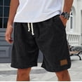 thumbnail image 2 of GrmtClth Mens Linen Shorts Elastic Waist Drawstring Casual Cotton Shorts Loose Summer Beach Vacation Shorts Lightweight Breathable Workout Golf Shorts with Pockets Black S, 2 of 7