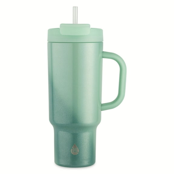 TAL Stainless Steel Hudson Tumbler with Straw 40 fl oz, Shimmering Green