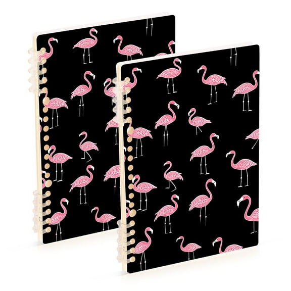 joogoo Spiral Journal Notebook Flamingo Black-h1 College Ruled Notebooks 8.3" x 5.7" 2 PCs
