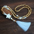 thumbnail image 3 of Collar para mujer, joyería para mujer, collar bohemio con borlas, cadena para suéter, collar de cuentas de madera hecho a mano, collar para mujer, 3 of 3
