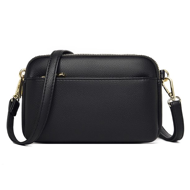 Bolso Cruzado Btafrte Clásico PU Textura Versátil Retro Cuadrado Pequeño 2770 negro 20*12*6 cm
