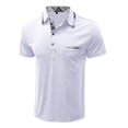 thumbnail image 5 of Men's Polo Shirts Summer Business Dressy Short Sleeve Button Up Collared Tops with Pocket Lightweight Breathable Loose Fit T Shirts for Man White XXL, 5 of 6