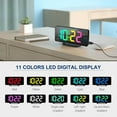 thumbnail image 2 of Onekawa Digital Alarm Clock Large LED Display RGB Alarm Clock with 10 Color Night Light Adjustable Brightness USB Charging Clock for Bedroom Nightstand Home Office Decor, 2 of 10