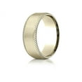 thumbnail image 2 of Benchmark� 14k Gold 8mm Comfort-fit Satin-finished Cross Hatched Beveled Edge Carved Design Wedding Band Ring, 2 of 9