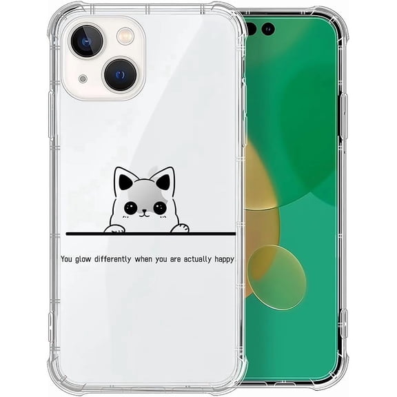 Case for iPhone 13 Mini Case, Clear with Cute Kitten Pattern Graphic Case for Girl Women Soft Silicone Shock Protection Case for iPhone 13 Mini