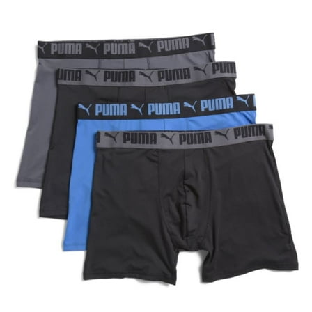 PUMA MEN'S 4 PACK - BBOX 243 ROYAL BLUE LARGE - BOXER BRIEF UNDERWEAR PERFO