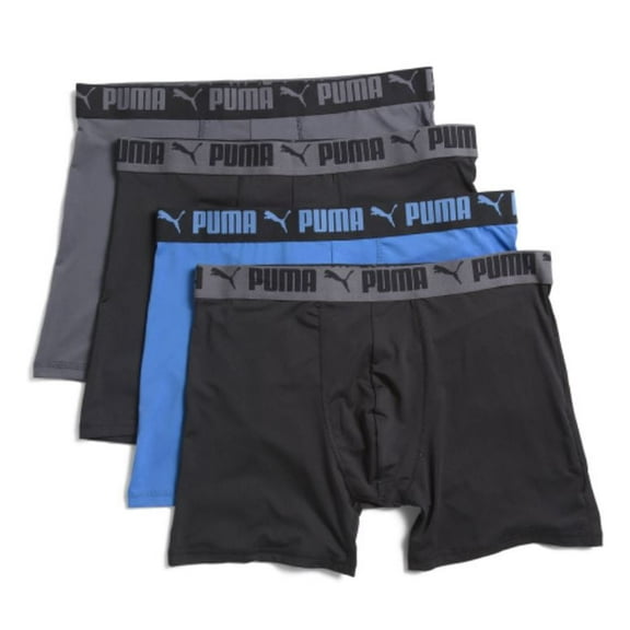 PUMA MEN'S 4 PACK - BBOX 243 ROYAL BLUE MEDIUM - BOXER BRIEF UNDERWEAR PERFO