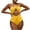 Yellow, variant on QUNYINEY Womens One Piece Swimsuits Floral Spaghetti Straps Bathing Suit High Waisted Cutout Swimwear