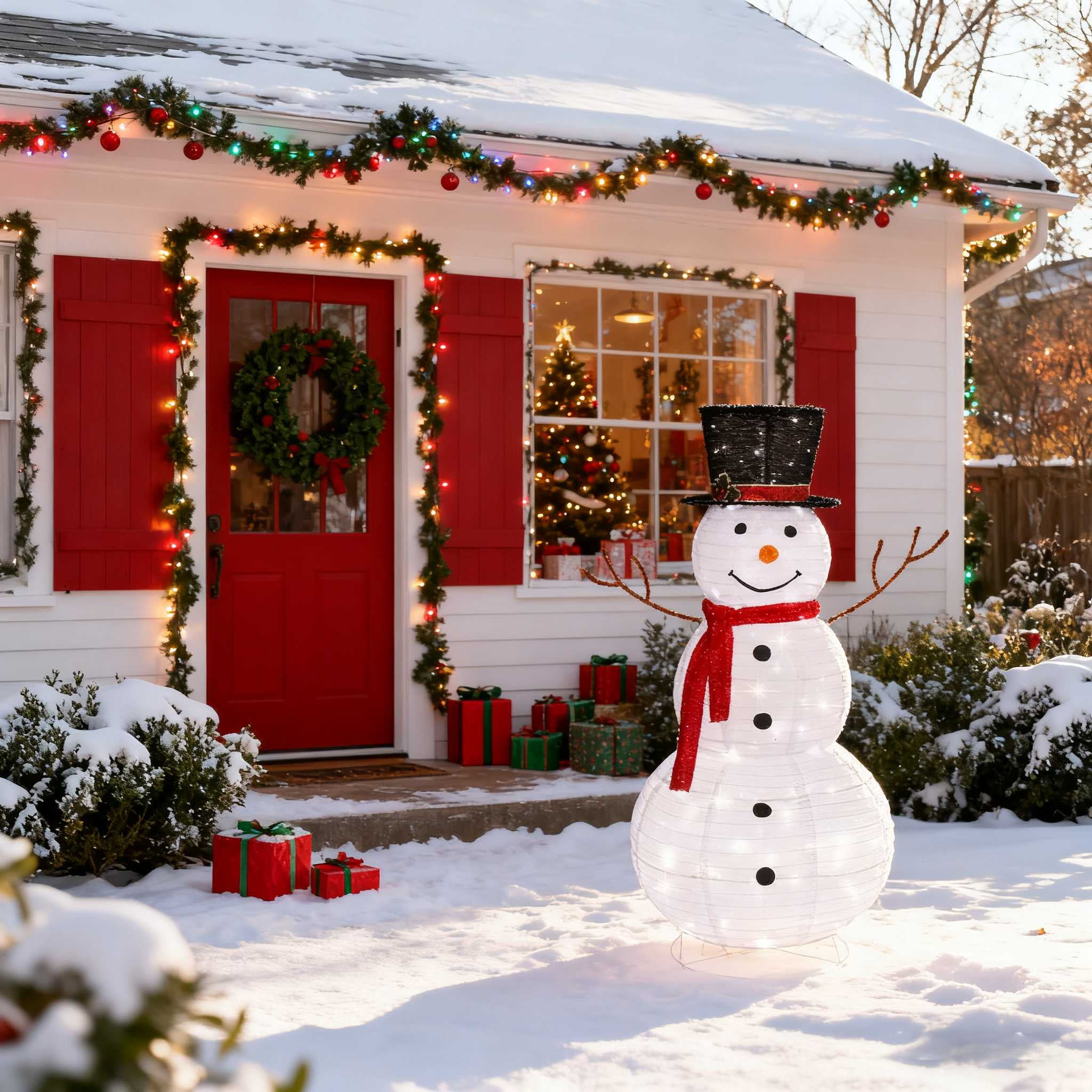 室外用  スノーマン☆LED Zimtown LED Lighted Snowman Christmas Snowman w/ 180 LED Lights