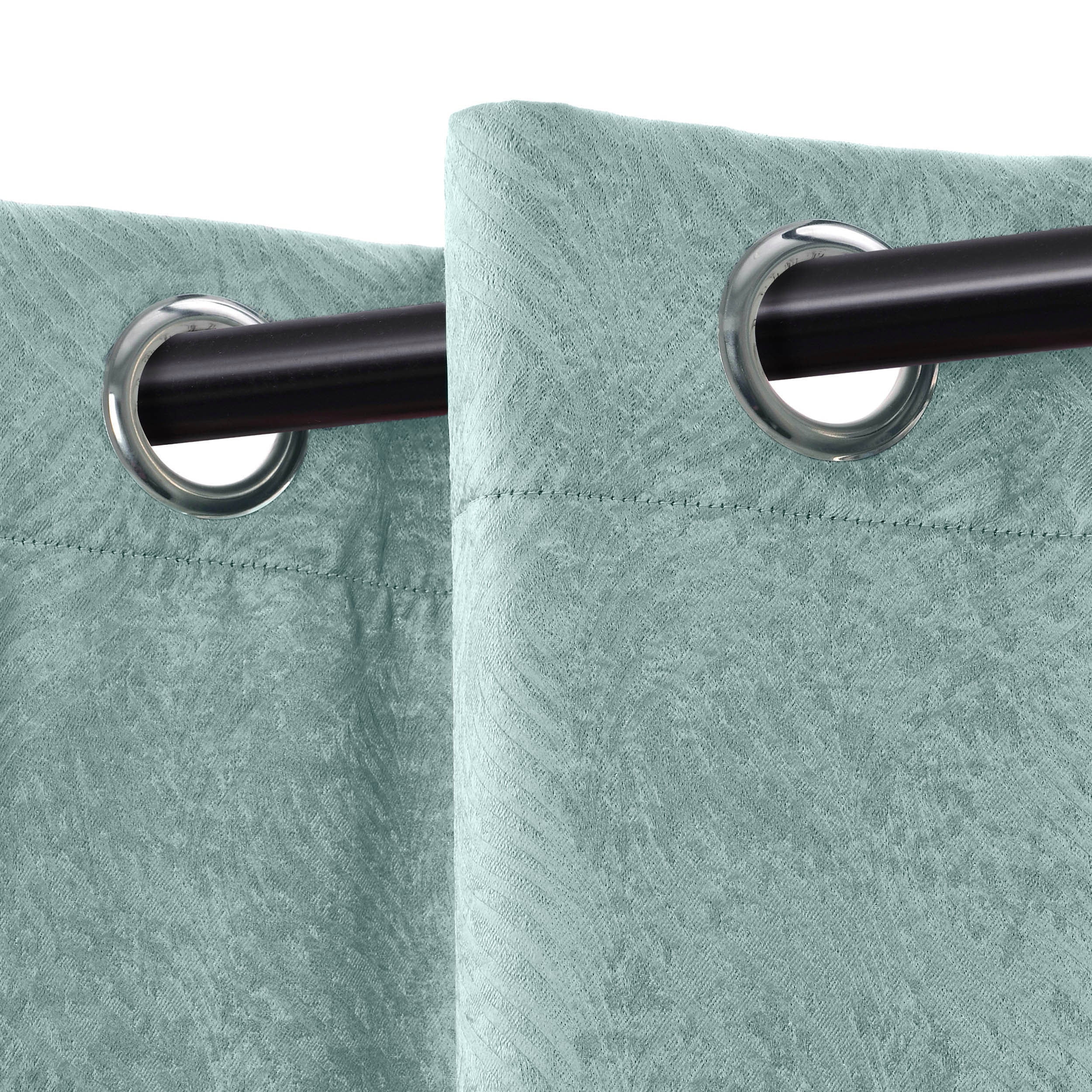 Superior Wave Blackout Grommet Curtains Panel Set, Teal, 52" x 63"