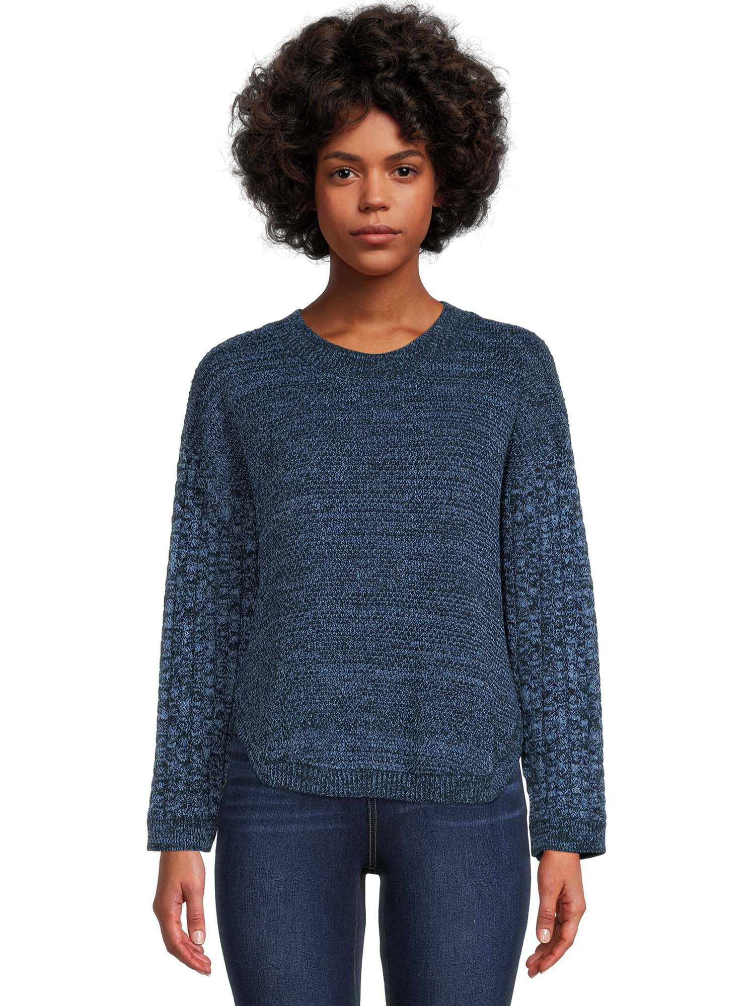 Time and Tru Women's Cable Sleeve Sweater