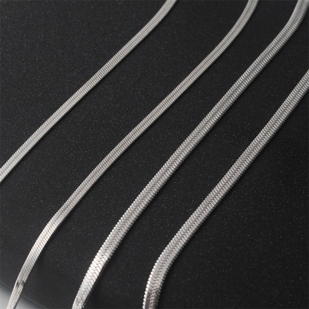 Collar De Cadena Plana De Acero Inoxidable De 3 Mm De Ancho De Serpiente De Espiga Para Hombres Mujeres Chokers Clavícula Joyería Regalo